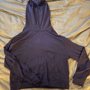 Women's black merino wool Hoodie